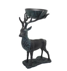 Metal Geyikli Kase 55 Cm Dekoratif Hediyelik