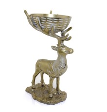 Metal Geyikli Kase 32 Cm Dekoratif Hediyelik