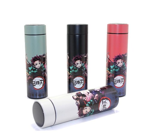 1 Adet Anime Baskılı Dijital Göstergeli Termos 500 ml