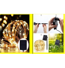 Solar Peri Led 20m 200 Led Gün Işığı Bahçe Aydınlatma Dekorasyon Güneş Enerjili