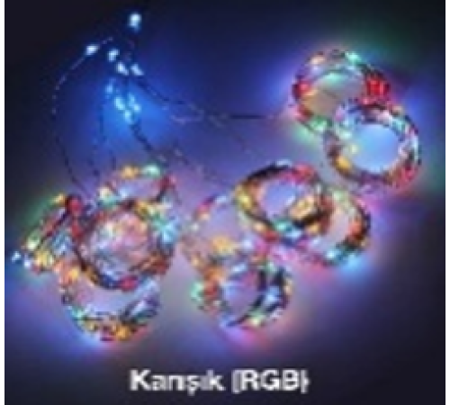 Tel Perde Led 3*3m 300 Led RGB