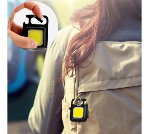 Mini 30 Ledli  Mıknatıslı Anahtarlık Flash Kamp Lambası Askılı Kapak Açacaklı Şarjlı Fener