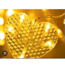 Kalp Perde Led 3m 6 Sıra 12 Adet Kalp Led ışık Gün Işığı