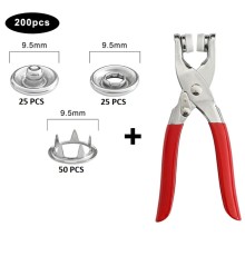 Metal Çıtçıtlı Düğme Pensesi ve Düğmesi (25 Set)