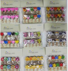 10'lu Şekilli Ahşap Mandallar 3.5cm (10'lu Set-10 Paket)