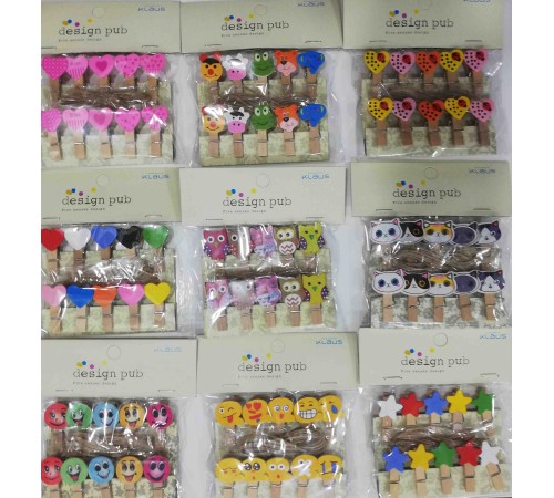 10'lu Şekilli Ahşap Mandallar 3.5cm (10'lu Set-10 Paket)