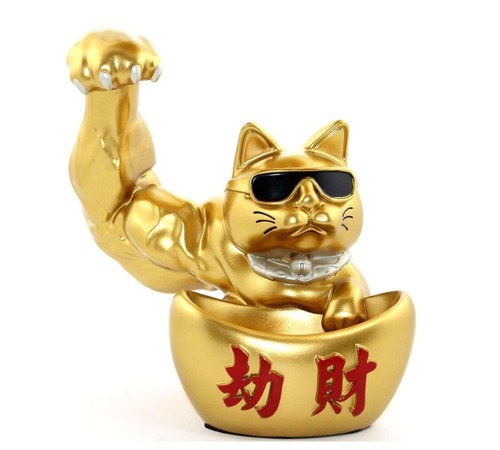 Polyester Şanslı Kedi Figürü Dekoratif Hediyelik