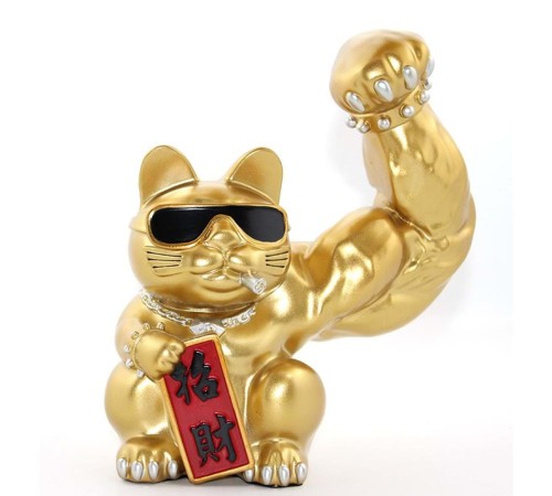 Polyester Şanslı Kedi Figürü Dekoratif Hediyelik
