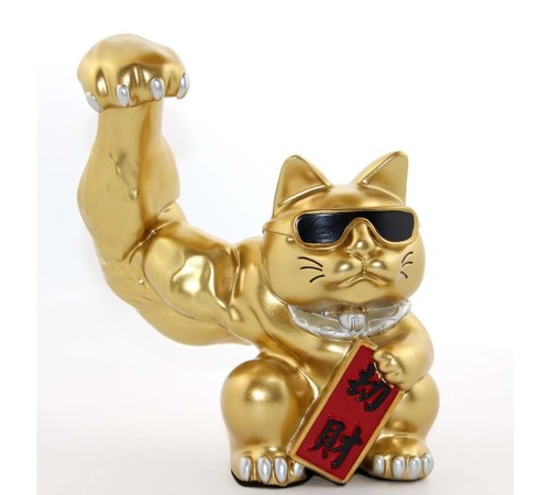 Polyester Şanslı Kedi Figürü Biblo