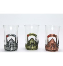 Tekli Metal Cam Bardaklı Shot Bardak