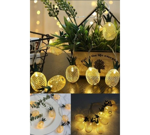 2m 10 Led Pilli 2 Kademeli Ananas Led Işık