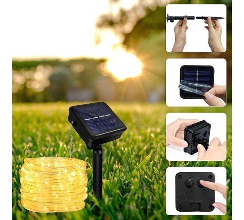 Solar Güneş Enerjili Hortum Kaplamalı Gün Işığı Led