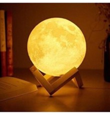 Ahşap Standlı Ay Gece Lambası 12Cm
