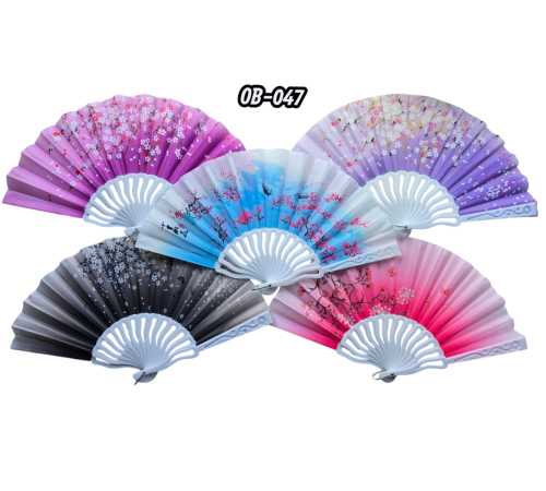 Plastik Kumaş Yelpaze 12'li Karışık OB-047