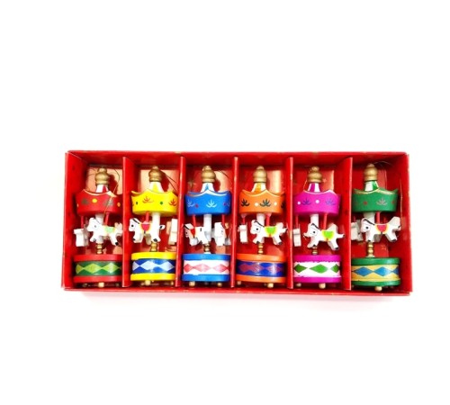 Mini Ahşap 6'lı Atli Karinca