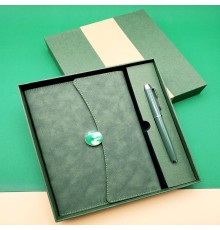 Özel Kutulu Deri Defter Ve Roller Kalem Seti