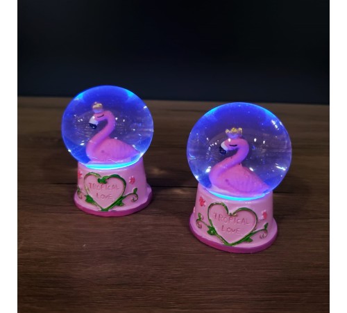 Mini Işıklı Flamingo Kar Küresi