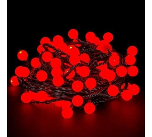 5m 28 Led Kırmızı Işık Siyah Kablo Fişli