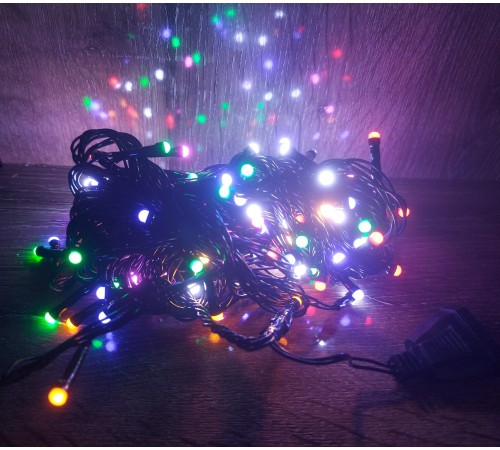 10m 100 Led Damla Uçlu Led Işık RGB Işık Siyah Kablo