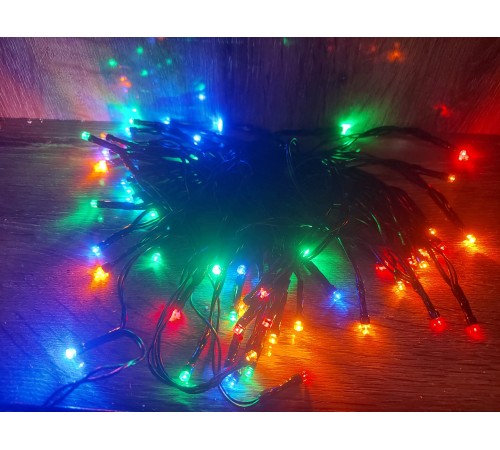 10m 100 Led Pilli 2 Kademeli RGB IŞIK Siyah Kablo