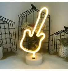Neon Gitar Masa Lambası PİL+USB