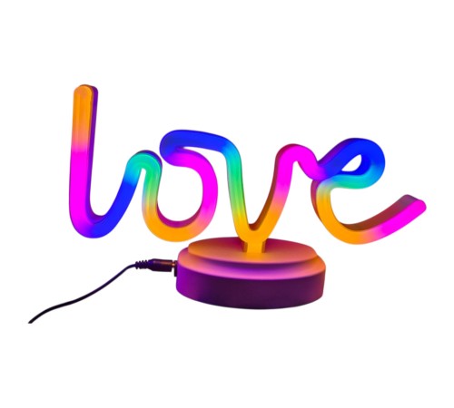Neon Işıklı Love Yazılı Masa Gece Lambası PİL+USB