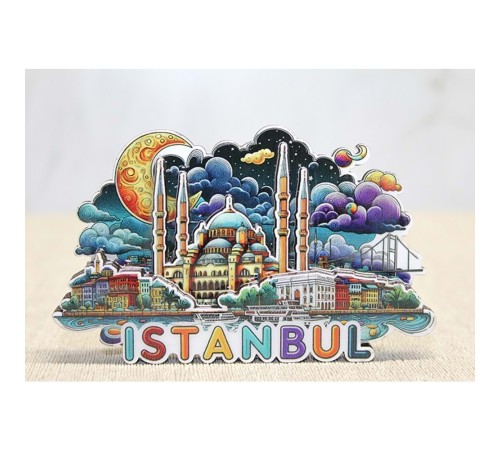 Ahşap İstanbul Temalı Magnet