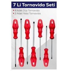 7'li Tornavida Seti (4 ADET DÜZ TORNAVİDA 3 ADET YILDIZ TORNAVİDA)