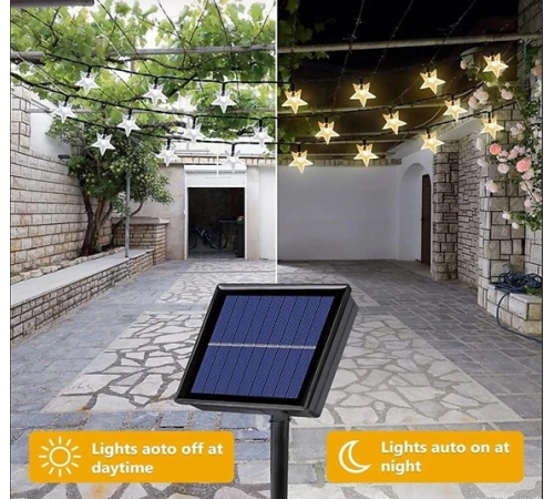 8 Fonksiyonlu 5 Metre 30 Yıldız Güneş Enerjili S-42
