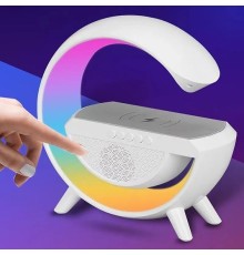 Bluetooth Hoparlörlü Kablosuz Şarj Özellikli Masa Lambası Gece Lambası