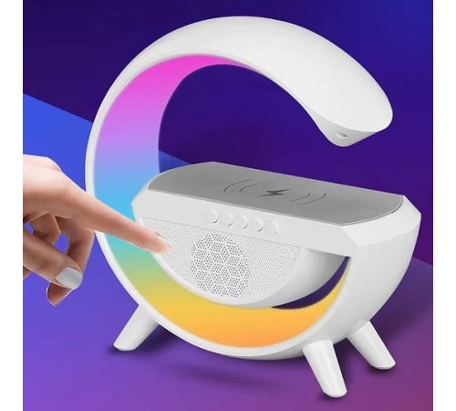 Bluetooth Hoparlörlü Kablosuz Şarj Özellikli Masa Lambası Gece Lambası