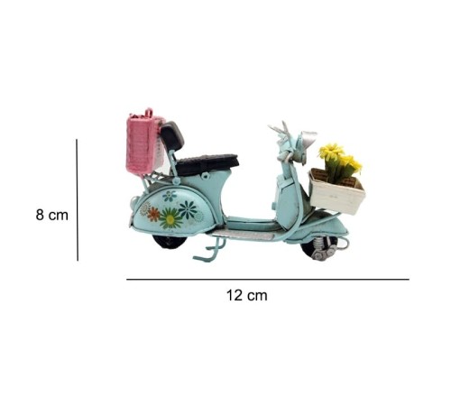 Dekoratif Metal Scooter Önü Sepetli