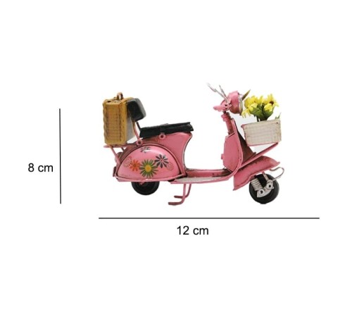 Dekoratif Metal Scooter Önü Sepetli