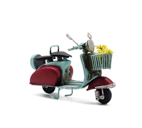 Dekoratif Metal Scooter Önü Sepetli
