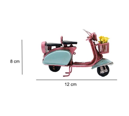 Dekoratif Metal Scooter Önü Sepetli