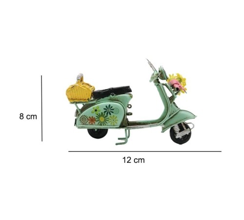 Dekoratif Metal Scooter Önü Sepetli
