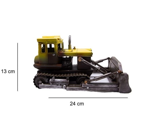 Dekoratif Metal Buldozer Biblo