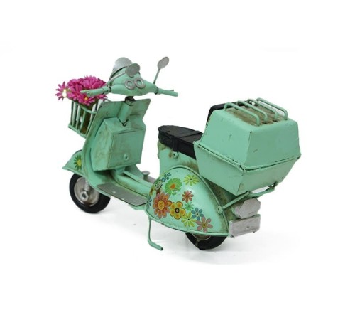 Dekoratif Metal Scooter Sepetli