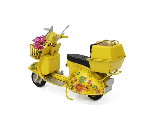 Dekoratif Metal Scooter Sepetli
