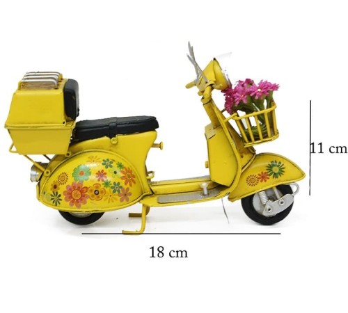 Dekoratif Metal Scooter Sepetli