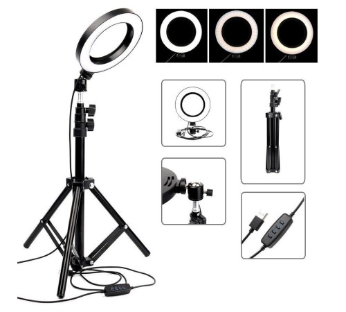Selfie Led Işık 10inç Youtube,Makyaj,Kuaför 26cm-2m Stand