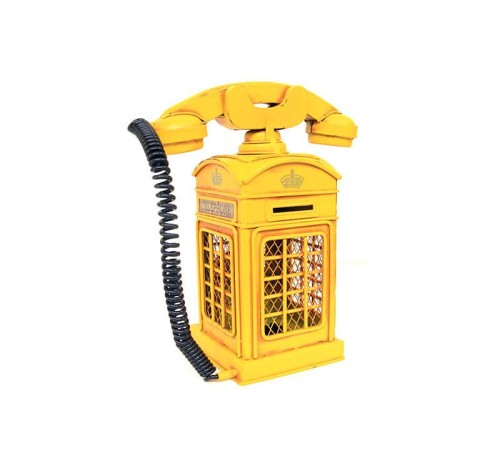 Dekoratif Metal Ahizeli Telefon Kumbara Biblo Hediyelik