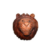Dekoratif 40Cm Ahşap Aslan Kafası Hediyelik