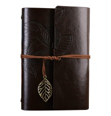 Büyük Yaprak Desenli Deri Defter