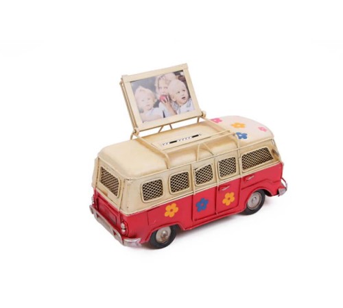 Dekoratif Metal Minibüs Çerçeveli ve Kumbaralı