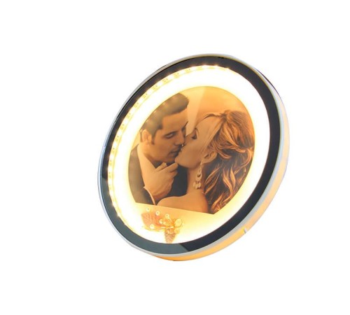 Ayna Led li Çerçeve Led Işıklı Yuvarlak Fotoğraf Çerçevesi