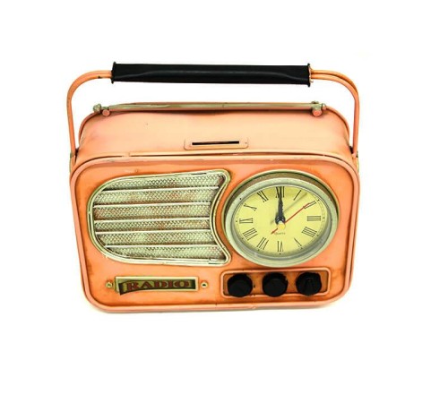 Dekoratif Metal Radyo Saat Masa Saati Vintage Ev Ofis Hediyelik