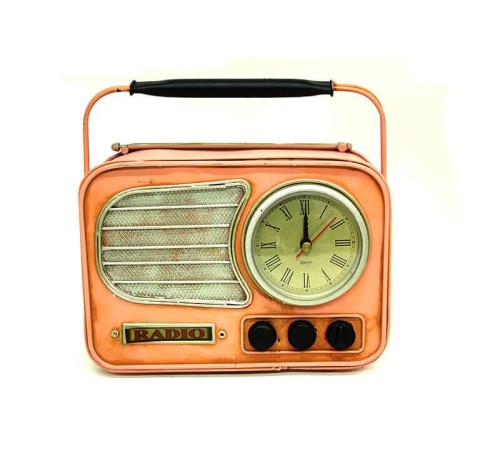 Dekoratif Metal Radyo Saat Masa Saati Vintage Ev Ofis Hediyelik