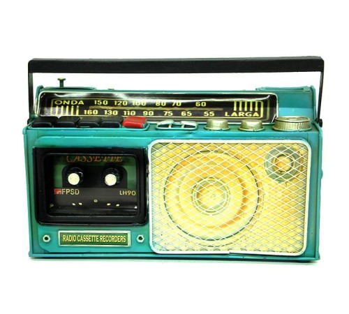 Dekoratif Metal Radyo Kumbara Vintage Biblo Hediyelik