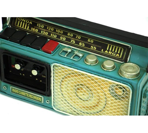 Dekoratif Metal Radyo Kumbara Vintage Biblo Hediyelik